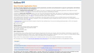 
                            9. New Provider Application Form - Anthem Inc.