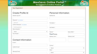 
                            4. New Registration - Meeseva - Online Login Form