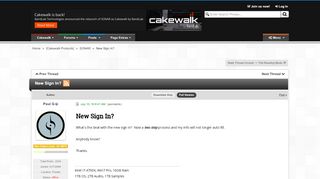 
                            7. New Sign In? | Cakewalk Forums