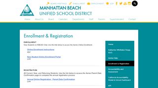 
                            8. New Student Enrollment & Annual Registration - Manhattan Beach ...