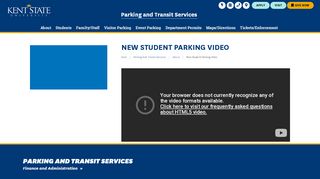 
                            8. New Student Parking Video | Parking and Transit Services | Kent State ...