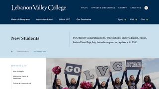 
                            2. New Students | Lebanon Valley College