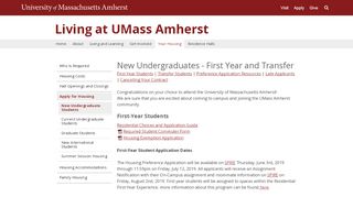 
                            7. New Undergraduates - First Year and Transfer - UMass Amherst