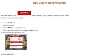 
                            2. New User Account Activation - CCSF RAM ID Portal