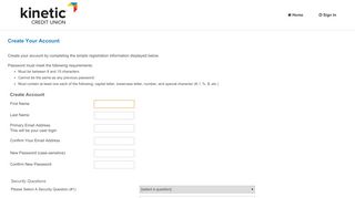 
                            5. New User Register - Kinetic Credit Union