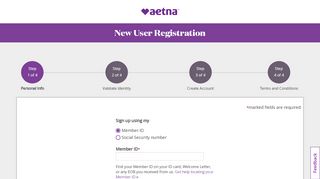 
                            1. New User Registration - Aetna