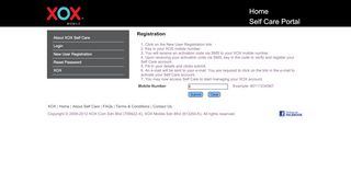 
                            2. New User Registration - XOX Self Care - XOX™ Mobile