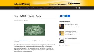 
                            1. New UWM Scholarship Portal | College of Nursing