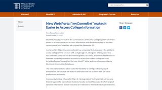 
                            4. New Web Portal “myCommNet” makes it Easier to Access College ...