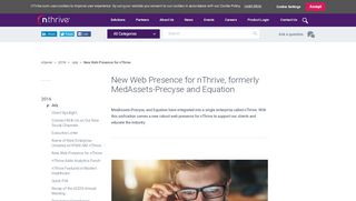 
                            4. New Web Presence for MedAssets-Precyse, Renamed nThrive