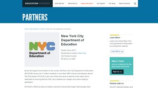 
                            9. New York City Department of Education | Education Pioneers