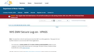 
                            4. New York DMV | NYS DMV Secure Log-on - VPASS
