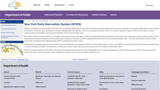 
                            5. New York Early Intervention System (NYEIS)