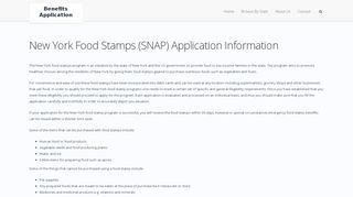 
                            8. New York Food Stamps Application