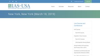 
                            6. New York, New York (March 18, 2019) | IAS-USA