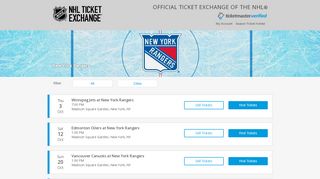 
                            8. New York Rangers Tickets 2019-20 | NHL Official …