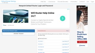 
                            5. Newpoint Default Router Login and Password - …