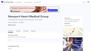 
                            2. Newport Heart Medical Group, Newport Beach, CA - Healthgrades