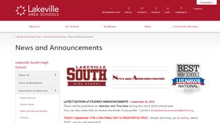 
                            7. News and Announcements - Lakeville South High School