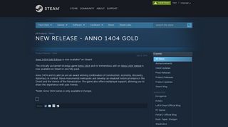 
                            6. News - New Release - Anno 1404 Gold - Steam