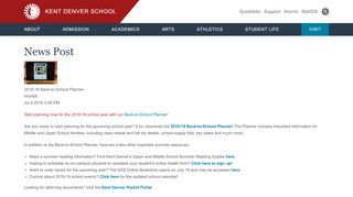 
                            4. News Post - Kent Denver School