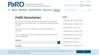 
                            8. Newsletter Sign Up and Archive - PaRD …