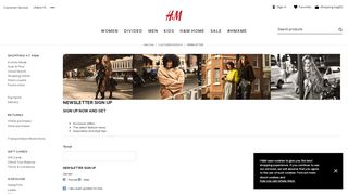 
                            7. Newsletter | Sign Up Now | H&M US