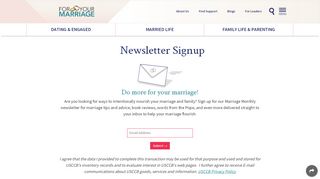 
                            6. Newsletter Signup - For Your Marriage