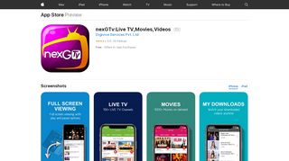 
                            8. ‎nexGTv:Live TV,Movies,Videos on the App Store