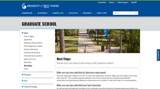 
                            1. Next Steps | University of West Florida