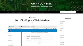 
                            9. NextClouPi gets a Web Interface – Own your bits