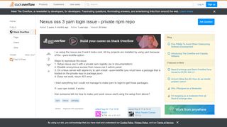 
                            6. Nexus oss 3 yarn login issue - private npm repo - Stack Overflow