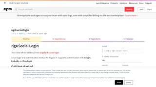 
                            9. ng4-social-login - npm