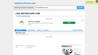 
                            7. nhc.matrixcare.com at WI. MatrixCare Login - Website Informer