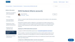 
                            9. NHS Scotland Athens accounts – The Library Network