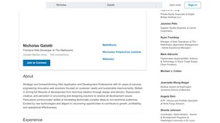 
                            8. Nicholas Galotti - Frontend Web Developer - MathWorks | LinkedIn