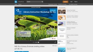 
                            3. NIE ELL/Library Endnote briefing slides (27.08.14) - SlideShare