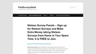 
                            3. Nielsen Surveys Paid Surveys | Sign up for Nielsen Surveys ...