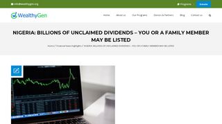 
                            3. NIGERIA: BILLIONS OF UNCLAIMED DIVIDENDS - YOU OR A ...