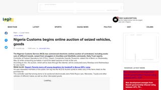 
                            3. Nigeria Customs begins online auction of seized vehicles, goods