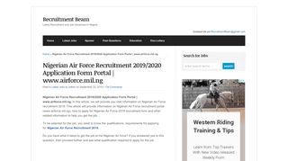 
                            3. Nigerian Air Force Recruitment 2019/2020 Application Form Portal ...