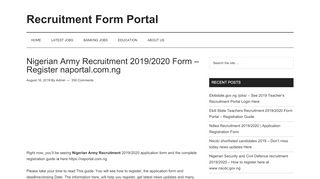 
                            6. Nigerian Army Recruitment 2019/2020 Form - Register ...
