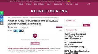 
                            6. Nigerian Army Recruitment Form 2019/2020 www.recruitment.army ...