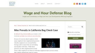 
                            4. Nike Prevails in California Bag Check Case | Wage and Hour ...