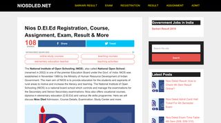 
                            11. Nios D.El.Ed Registration, Course, Assignment, Exam ...