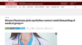 
                            4. Nivano Physicians gains Molina Healthcare contract - The Business ...