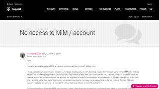 
                            5. No access to MIM / account | T-Mobile Support