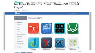 
                            9. No More Passwords: Clever Shows Off 'Instant Login' - EdSurge