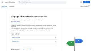 
                            9. No page information in search results - Search Console Help