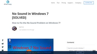 
                            5. No Sound in Windows 7 [SOLVED] - Driver Easy